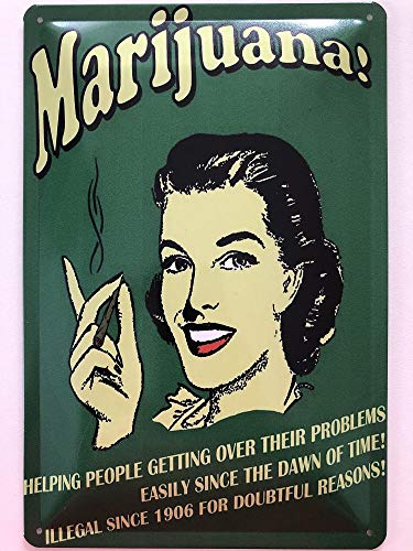 Deko 7 Blechschild 30 x 20 cm - Marijuana Girl von Deko 7
