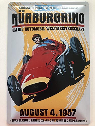 Deko 7 Blechschild 30 x 20 cm - Nürburgring - Grosse Preis von Deutschland 1957 von Deko 7