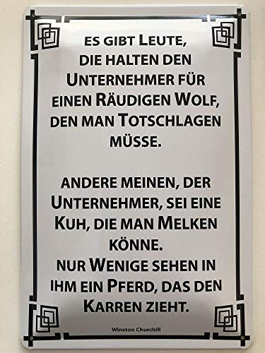 Deko 7 Blechschild 30 x 20 cm Spruch Unternehmer von Deko 7