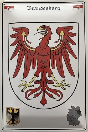 Deko 7 Blechschild 30 x 20 cm - Wappen Deutschland - Bundesland Brandenburg von Deko 7
