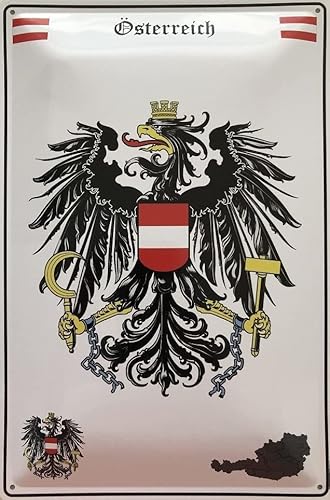 Deko 7 Blechschild 30 x 20 cm Wappen Österreich - Adler von Deko 7