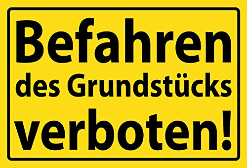 Deko 7 Blechschild 30 x 20 cm Warnschild: Befahren des Grundstücks verboten! von Deko 7