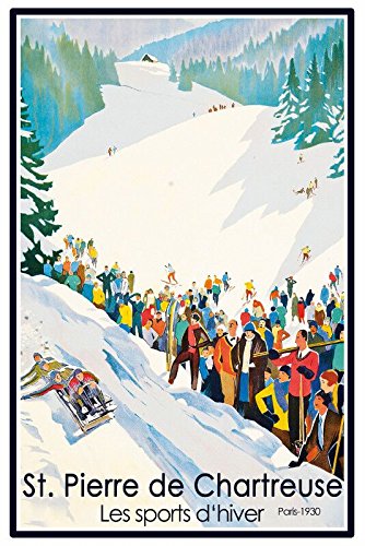 Deko 7 Blechschild Stadt St.Pierre de Chartreuse Rodeln 30 x 20 cm von Deko 7