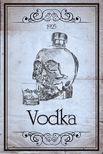 Deko 7 Blechschild Vodka 1925 Totenkopf Flasche 30 x 20 cm von Deko 7