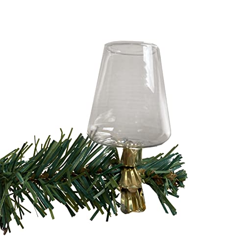 Baumkerzenhalter Clip 3-Fach Sortiert aus Glas goldene Klammer 3er Set Weihnachtsbaum Kranzdeko von Deko AS GmbH