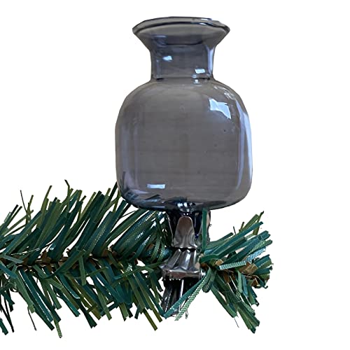 Baumkerzenhalter Clip 3-Fach Sortiert aus Rauchglas Silberne Klammer 3er Set Weihnachtsbaum Kranzdeko von Deko AS GmbH
