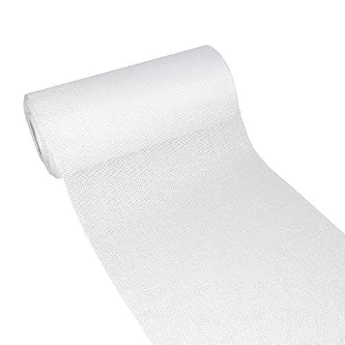 DEKO AS Shabby Chic Leinenoptik Tischläufer, Polyester geruchsneutral, 20 cm x 25 m, Weiß von Deko AS GmbH