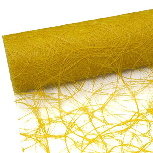 Sizoweb Tischband - 25 Meter Rolle + 300 Mini-Dekodiamanten Gratis (20cm Breite, Sonnengelb) von Deko AS GmbH