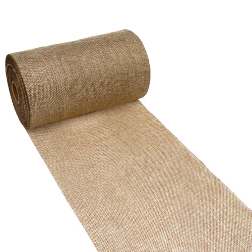DEKO AS Shabby Chic Leinenoptik Tischläufer, Polyester geruchsneutral, Beige, 20 cm x 5 m, 25 von Deko AS GmbH