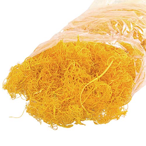 Deko AS Moos Curly Moos Lockiges Moos Füllmaterial Deko Moos getrocknet Naturdeko - Floristik & Basteln - 1 Beutel mit ca. 500 g - gelb - 4942-10 von Deko AS GmbH