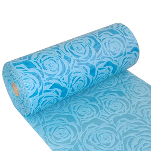 Dekoflor Tischband Tischläufer Tischdeko einzigartiges Rosen Design (Wasserfest, Lotuseffekt, samtige Oberfläche, 5 m Rolle, 30 cm Breite, 100% Nylon), Blau von Deko AS GmbH