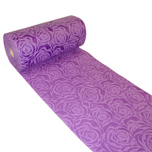 Dekoflor Tischband Tischläufer Tischdeko einzigartiges Rosen Design (Wasserfest, Lotuseffekt, samtige Oberfläche, 5 m Rolle, 30 cm Breite, 100% Nylon), Lila von Deko AS GmbH