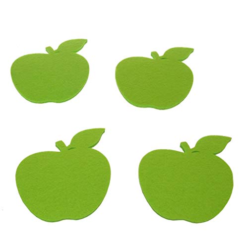 Filz Untersetzer - Apple - 12 Stück - Grün - Glasuntersetzer - Filzuntersetzer - Filzapfel - Apfel - in der Holzbox 9,8 x 11,2 x 0,5 cm - 21056-60 von Deko AS GmbH