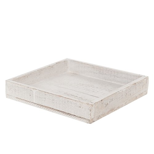 Holztablett - Dekotablett - Dekoschale - DIY-Geschenke - Deko-Set 14x14x3 cm - 6 Stück (Weiß) von Deko AS GmbH