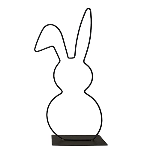 Metallring Hase Knickohr Dekoring schwarz 40 cm Bastelbedarf Tischdekoration Osterdeko 2023 Floristik Bastelring Frühling von Deko AS GmbH
