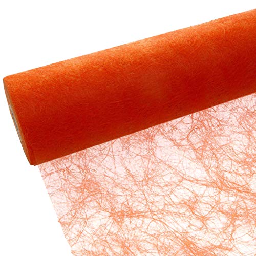 Sizoflor Tischband - 25 Meter Rolle + 100 Deko Sterne in Gold Gratis (20cm Breite, Orange) von Deko AS GmbH