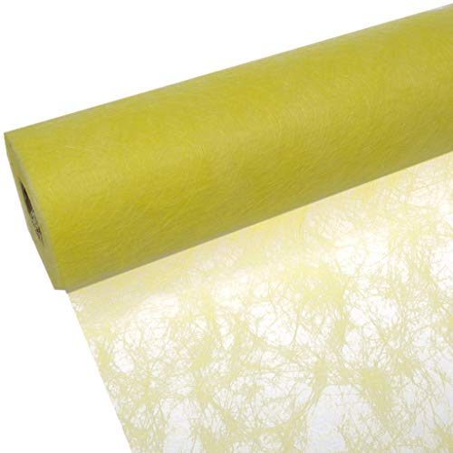 Sizoflor Tischband - 25 Meter Rolle + 100 Dekodiamanten Gratis (20cm Breite, Gelb) von Deko AS GmbH