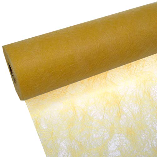 Sizoflor Tischband - 25 Meter Rolle + 100 Dekoherzen Gratis (20cm Breite, Sonnengelb) von Deko AS GmbH
