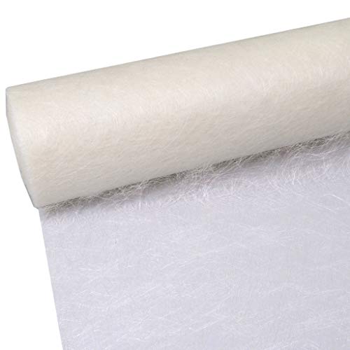 Sizoflor Tischband - 25 Meter Rolle + 300 Mini-Dekodiamanten Gratis (30cm Breite, Sahneweiss) von Deko AS GmbH