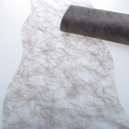 Deko AS GmbH Sizoflor Tischband Wellenschnitt anthrazit - Taupe ca. 25 cm Rolle 25 Meter 60W 026-R von Deko AS GmbH