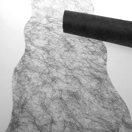 Deko AS GmbH Sizoflor Tischband Wellenschnitt schwarz ca. 25 cm Rolle 25 Meter 60W 017-R von Deko AS GmbH