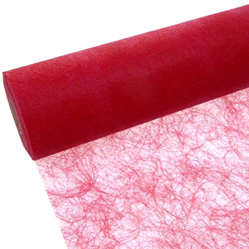 Sizoflor table runner, 25 metre roll, 100 decorative hearts, Polyester, red, 30cm Breite von Deko AS GmbH