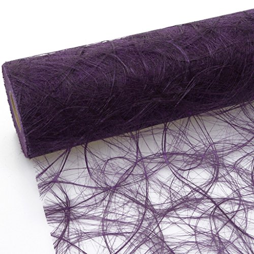 Sizoweb Tischband - 25 Meter Rolle + 100 Deko Sterne in Gold Gratis (30cm Breite, Aubergine) von Deko AS GmbH