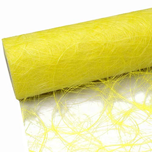 Sizoweb Tischband - 25 Meter Rolle + 100 Deko Sterne in Gold Gratis (30cm Breite, Gelb) von Deko AS GmbH
