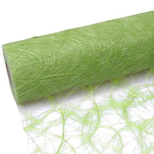 Sizoweb Tischband - 25 Meter Rolle + 100 Deko Sterne in Silber Gratis (20cm Breite, Hellgrün) von Deko AS GmbH