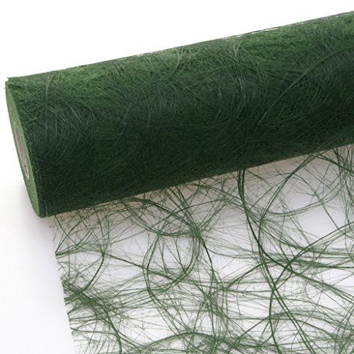 Sizoweb Tischband - 25 Meter Rolle + 100 Deko Sterne in Silber (30cm Breite, Dunkelgrün) von Deko AS GmbH