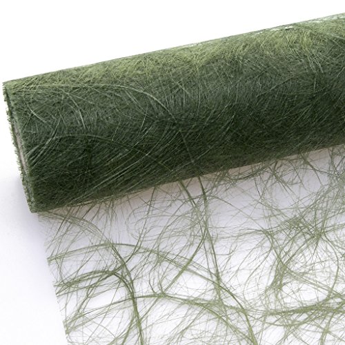 Sizoweb Tischband - 25 Meter Rolle + 100 Deko Sterne in Silber Gratis (30cm Breite, Olive/Moosgrün) von Deko AS GmbH