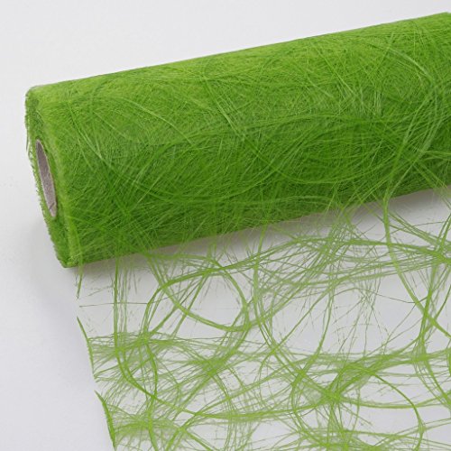 Sizoweb Runner da tavolo, rotolo da 25 metri + 100 diamanti decorativi, Poliestere, verde mela, 30cm Breite von Deko AS GmbH