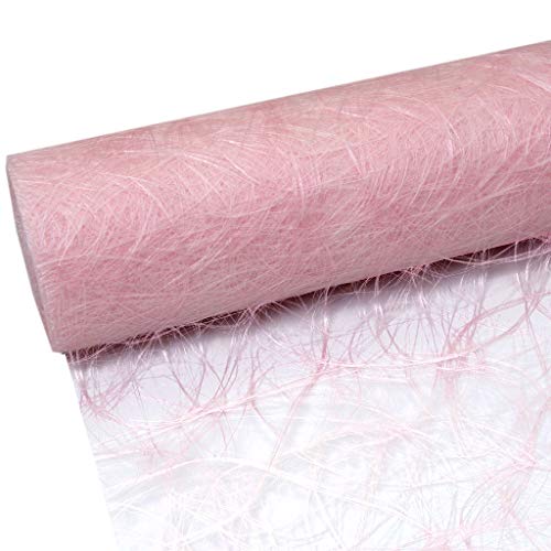 SIZOWEB Table Runner/25 m Roll + 100 Free Decorative Diamonds, Polyester, Pale Pink, 30cm Breite von Deko AS GmbH
