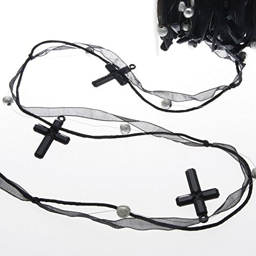 Trauerband mit Kreuz - schwarz - 20 mm Breite auf 10 m Rolle - 98017 099-R 20 von Deko und Band