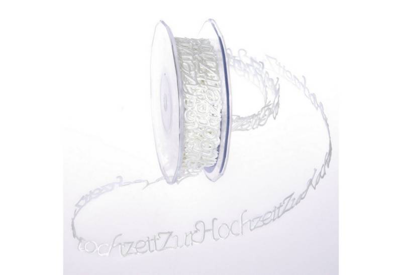 Deko AS Bastelband SeKleBo® - Selbstklebende Bordüre ´ZurHochzeit´ Creme - 15mm - 10m - von Deko AS