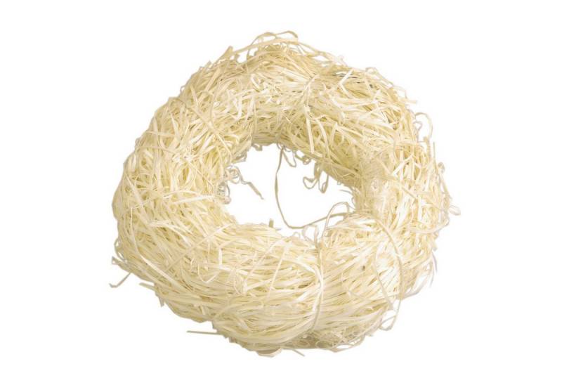 Deko AS Bastelkranz Strohkranz - Raffiakranz - Natur gebleicht - Ø ca. 30 cm - 24917-00…, locker gebunden von Deko AS
