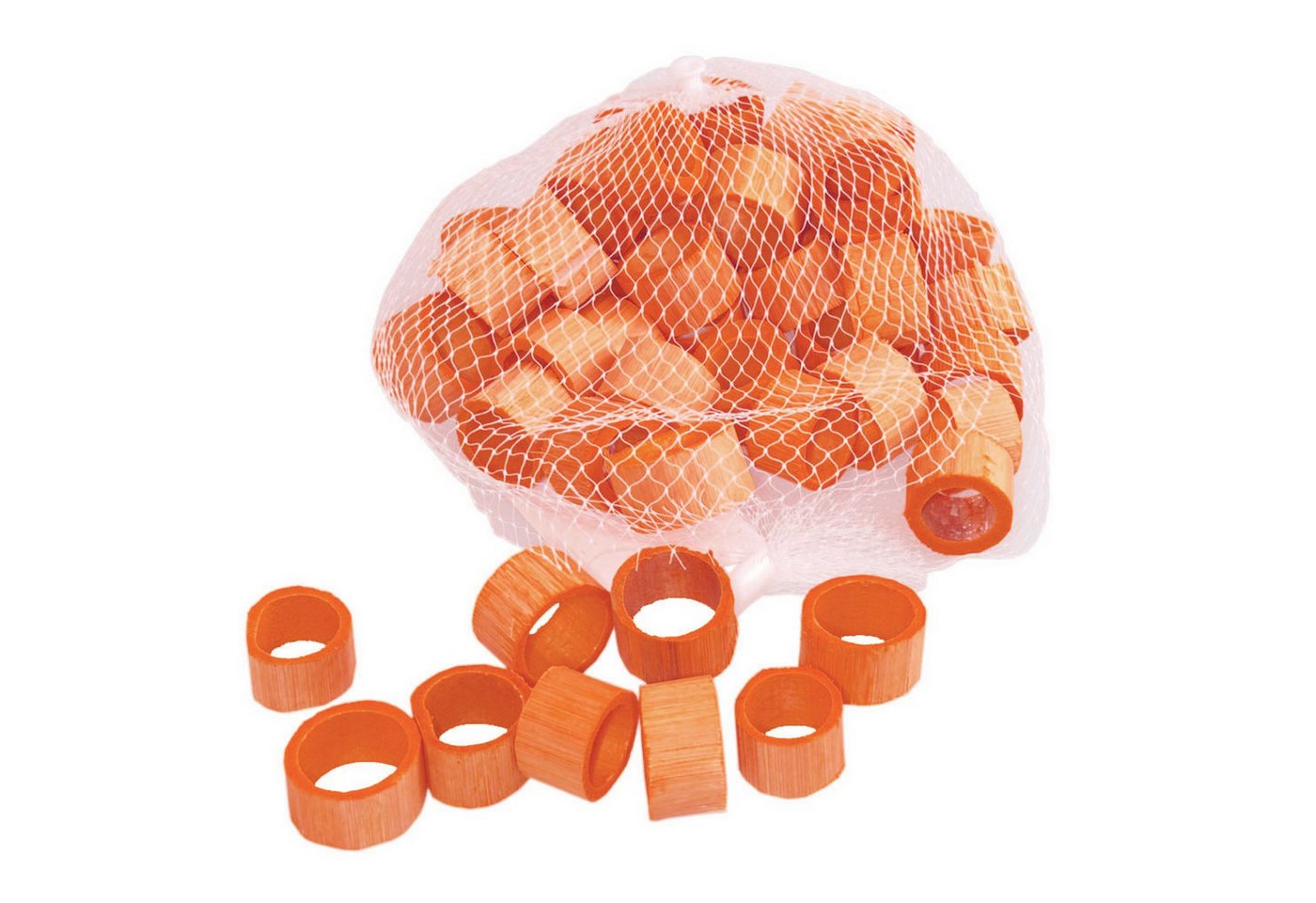 Deko AS Bastelnaturmaterial Bambus Ringe - Orange - 1 Netz mit ca. 50 Stück - 23838-1,5-20… von Deko AS