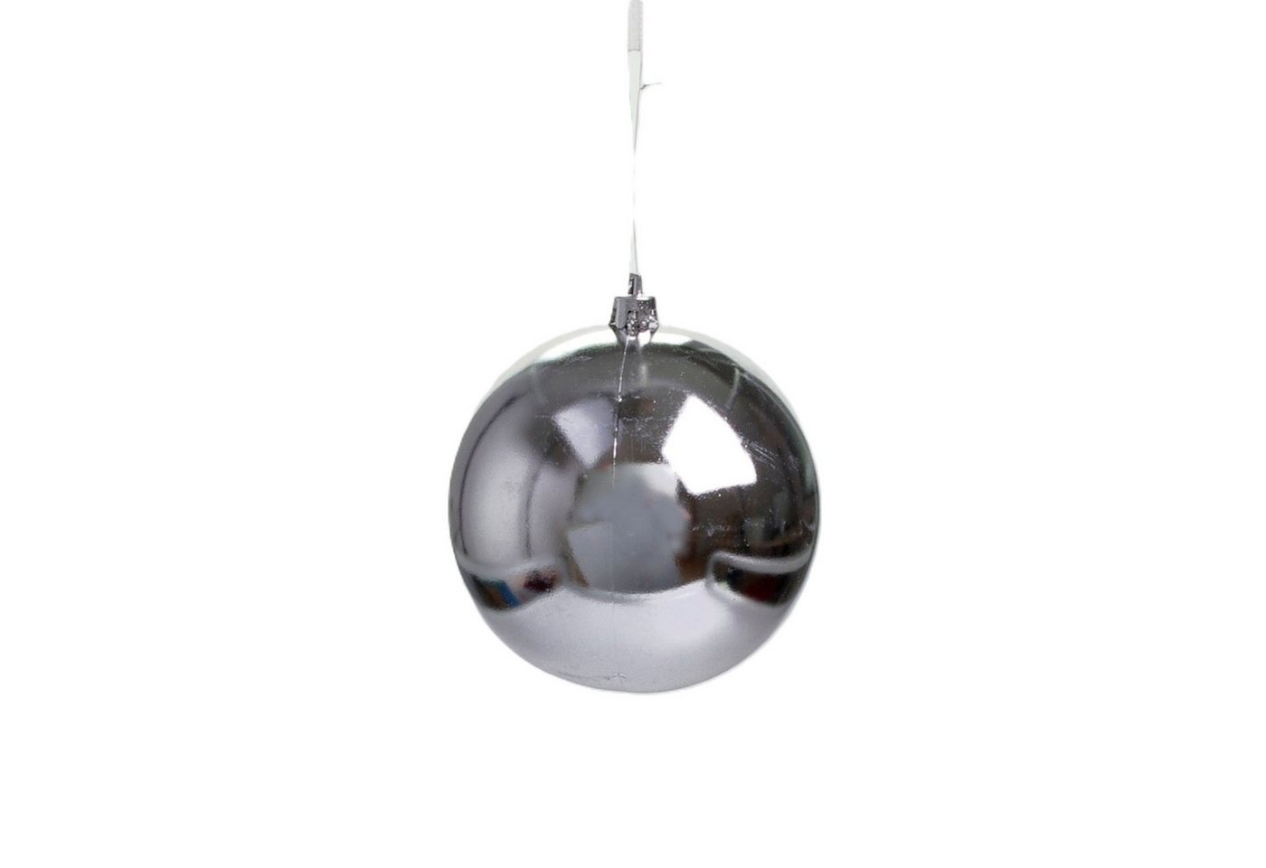Deko AS Christbaumschmuck Christbaumkugel - silber - 100 mm Ø - 6 Stück - 29546, Für Drinnen & Draußen von Deko AS