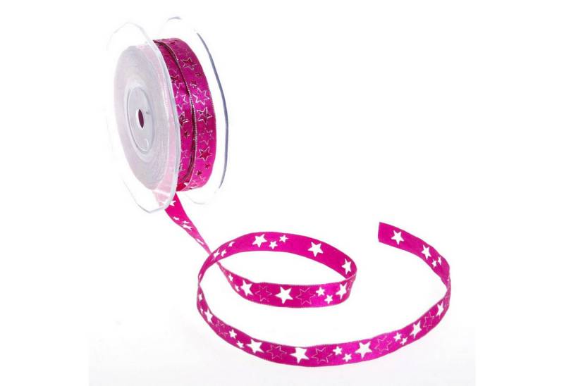 Deko AS Dekoband Dekoband - "Laser Cut Star" - fuchsia - 12mm - 20m - 92101 39 von Deko AS