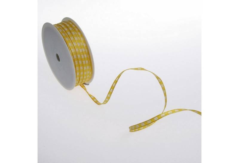 Deko AS Dekoband Karoband mit Drahtkante - gelb - 5 mm auf 100 m Rolle - 64098 5 16… von Deko AS