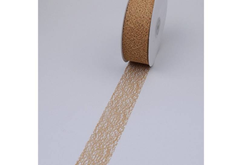Deko AS Dekoband Mesch Tischband hellbraun - 40 mm breit - Rolle 25 m - 29000-40-25-… von Deko AS