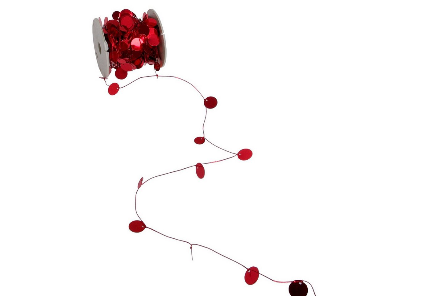 Deko AS Schmuckdraht Pailletten-Schnur - rot - 12 mm - 15 m - 42691 R, formbar von Deko AS