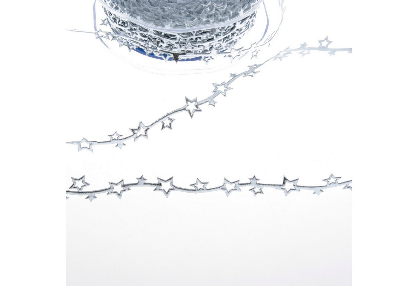 Deko AS Dekoband SeKleBo® Selbstklebende Bordüre - Open Star Garland silber - 96996 10 von Deko AS