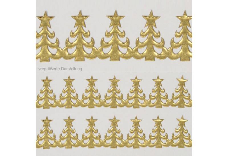 Deko AS Dekoband SekleBo® Selbstklebende Bordüre - Tannenbäume Gold - 94508 25-R 20 von Deko AS