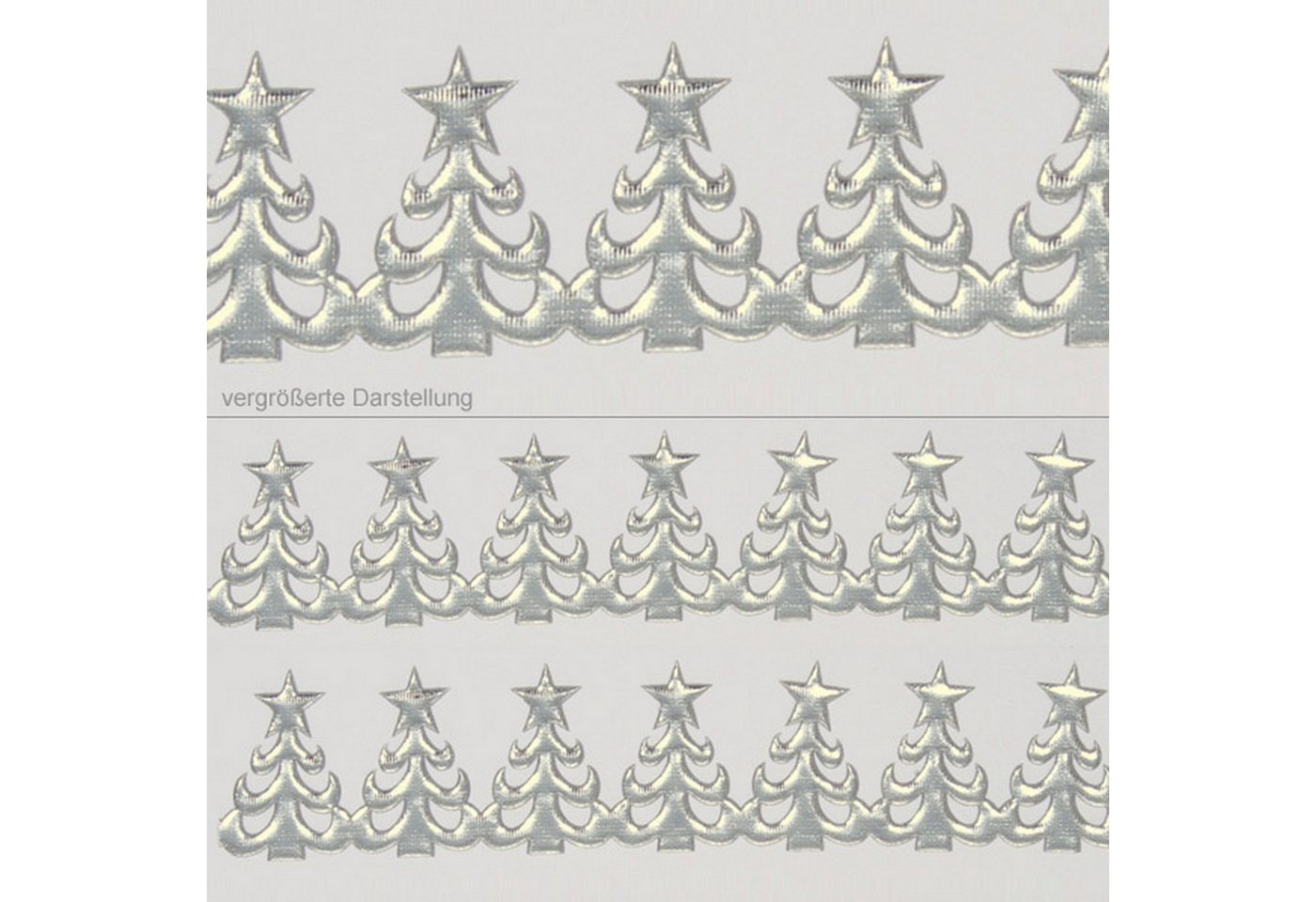 Deko AS Dekoband SekleBo® Selbstklebende Bordüre - Tannenbäume Silber - 94508 25-R 10 von Deko AS