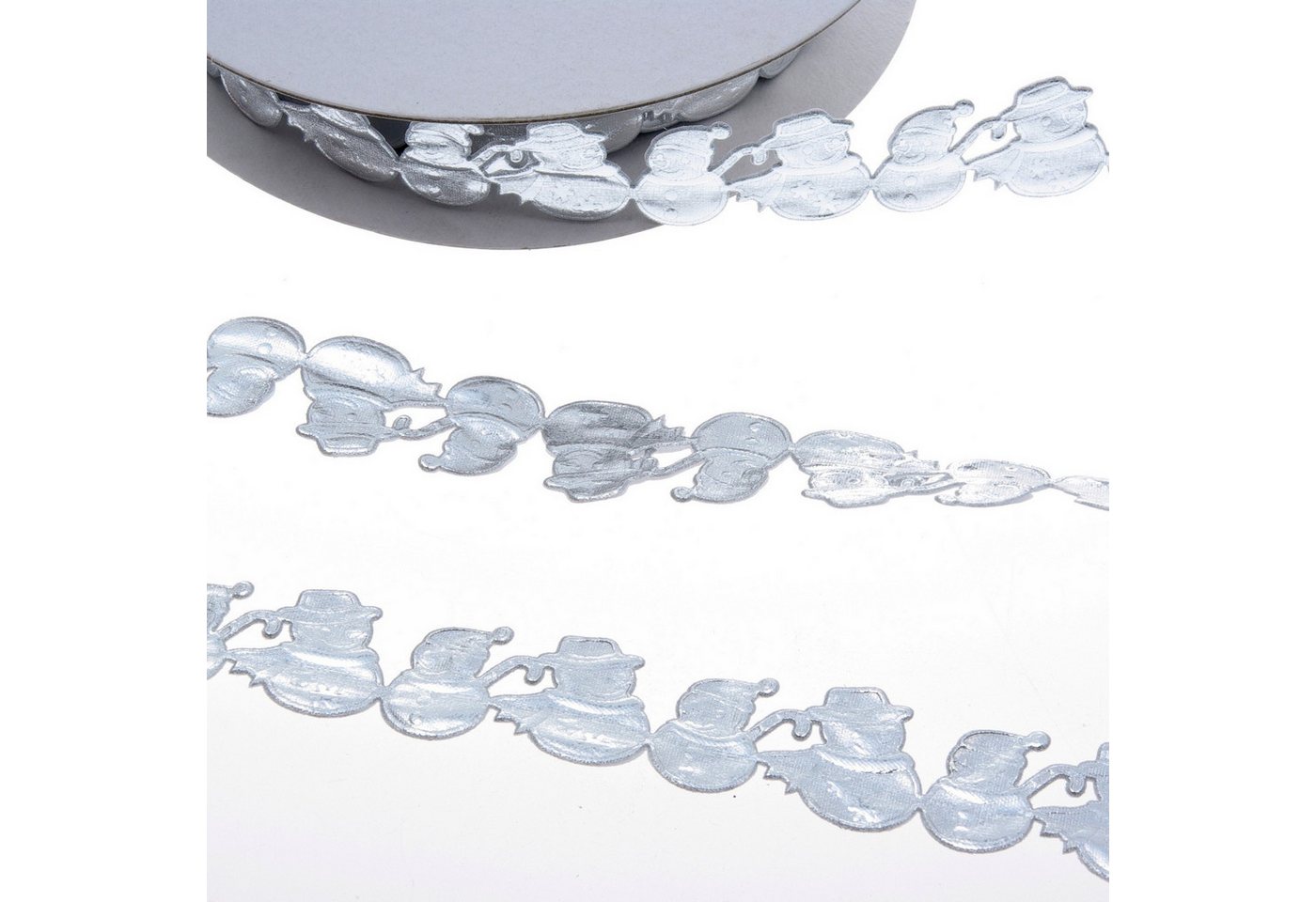 Deko AS Dekoband Selbstklebende Bordüre "Schneemann" - SekleBo® - Silber - 25 mm Breit von Deko AS