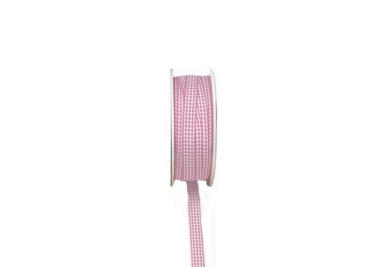 Deko AS Dekoband Vichykaroband - rosa-weiß - 10 mm - Rolle 50 m - 7700 17-R 010 von Deko AS