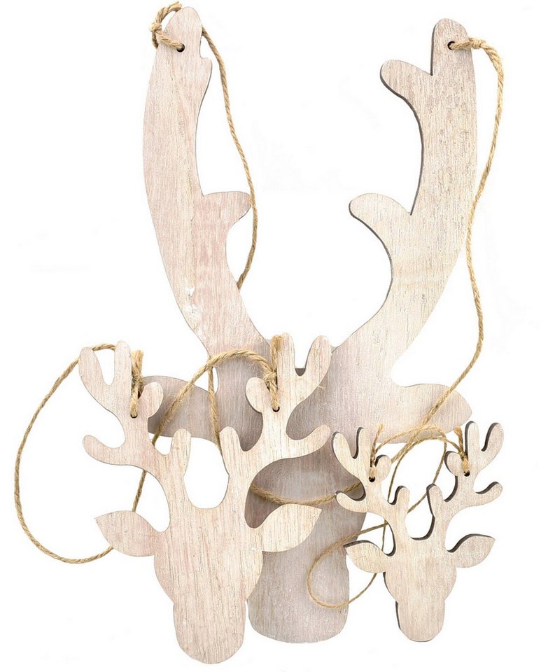 Deko AS Dekoobjekt Rentierkopf aus Holz -Shabby Weiß- 3 Stück in 10/15/30cm DE16-021 Deko AS Dekoobjekt Rentierkopf aus Holz -Shabby Weiß- 3 Stück in 10/15/30cm DE16-021 von Deko AS