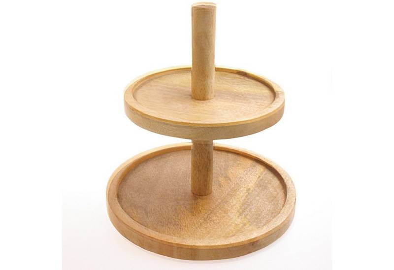 Deko AS Dekoteller Etagere aus Mangoholz - 25 cm - 25000 von Deko AS