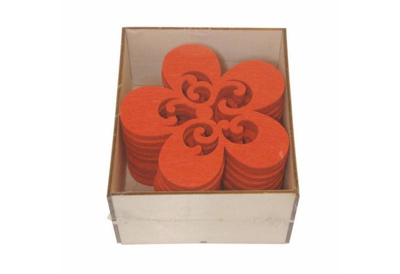 Deko AS Glasuntersetzer Filz-Untersetzer "Flower" - Orange - ca. 10 x 10 x 0,5 cm - 1 VE =… von Deko AS